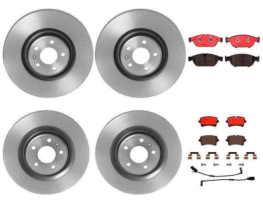 Audi Brake Kit - Pads and Rotors Front and Rear (356mm/330mm) (Ceramic) 4H0698451L - Brembo 3004098KIT